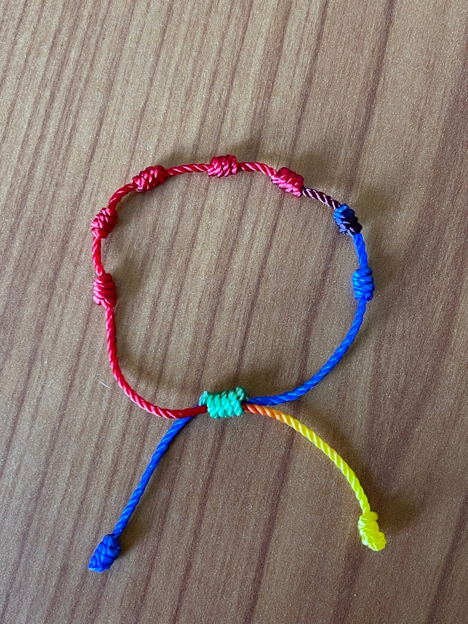 Pulsera de 7 nudos (amuleto protector) de colores #161
